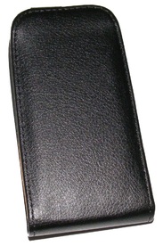Кожен калъф Flip за Samsung Galaxy mini 2 S6500 с магнитно затваряне черен