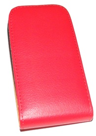 Кожен калъф Flip за Samsung Galaxy mini 2 S6500 с магнитно затваряне червен