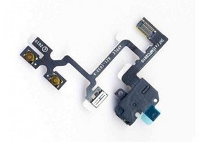 Лентов кабел + HF букса+ странични бутони за iPhone 4 (Бял)