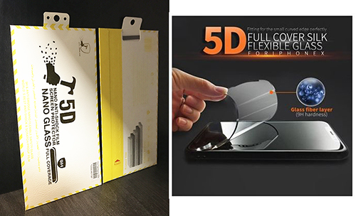 5D Nano Anti-Shock Film, Гъвкаво покритие на цял екран за Motorola Moto E5 Play - Черно (S29-C3)