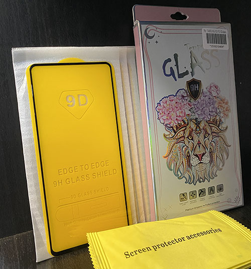 9D Full Glue Стъклен Протектор за целият екран Motorola Moto E7 Plus /E7 - Черен (M3-A1)