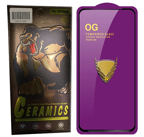 Beast OG Стъклен Протектор Full Glue Motorola Moto E7 Plus / E7 - Черна рамка (S29-F4)
