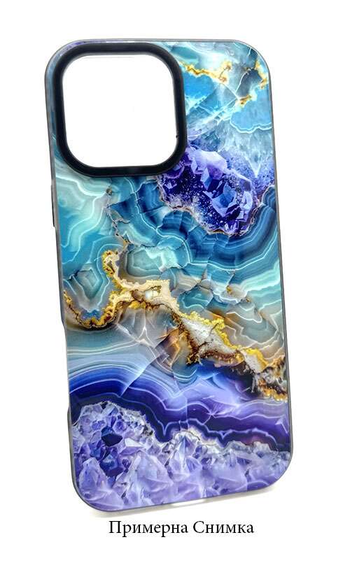 Кейс IMD за Motorola Moto G04/G24 - Мрамор Лалав/Син (20-C2)