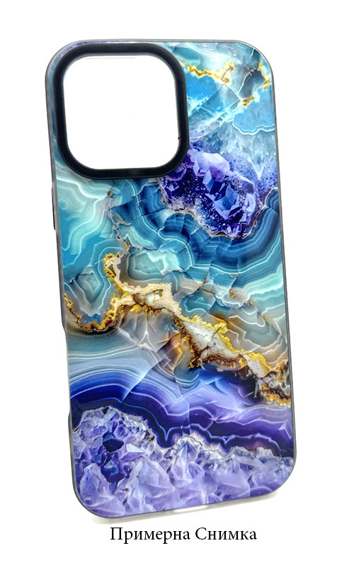 Кейс IMD за Motorola Moto G85 - Мрамор Лалав/Син (20-C6)