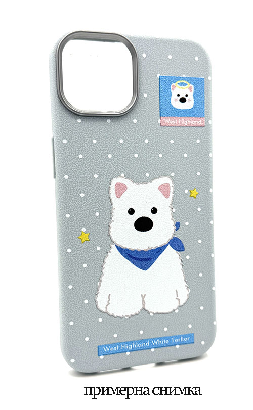 Кейс тпу за Honor X6b - Светлосив с кученце “West Highland Terrier”(20-B5)