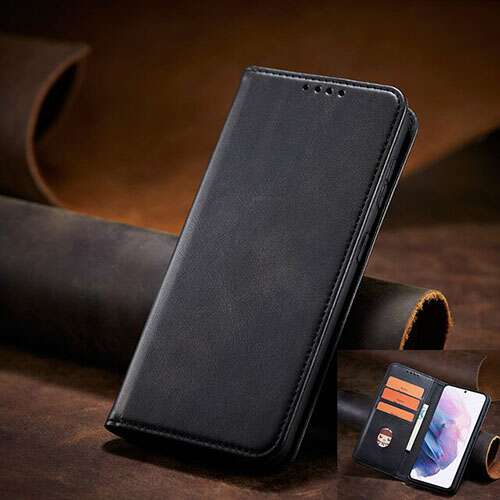 Калъф за Realme C65 – тефтер с магнитно затваряне (черен)