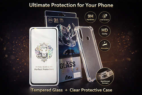 Комплект Full Glue стъклен протектор + Clean Armor гръб Motorola Moto G10/G30  (S20-B3)