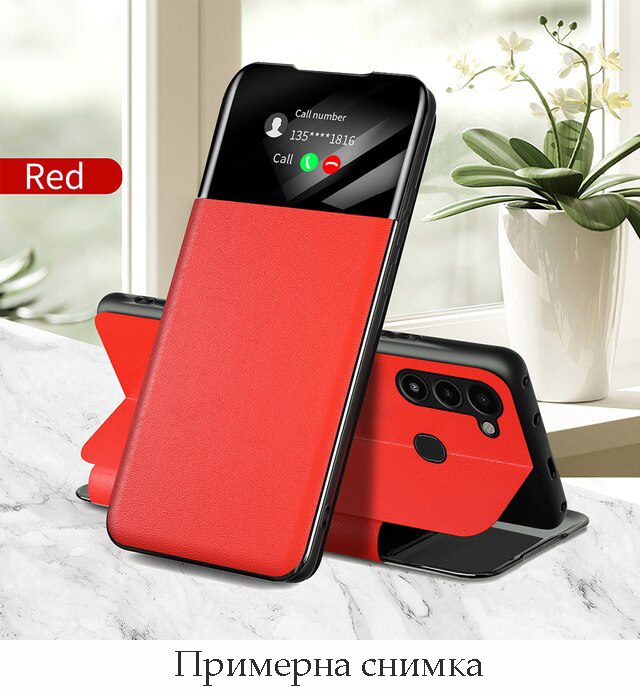 Smart View Leather Flip Cover Motorola Moto G62 5G - Червен (ET2-S14-E2