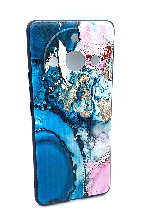 Калъф за Realme 11 Pro+ – TPU с мраморен дизайн (тюркоазен)