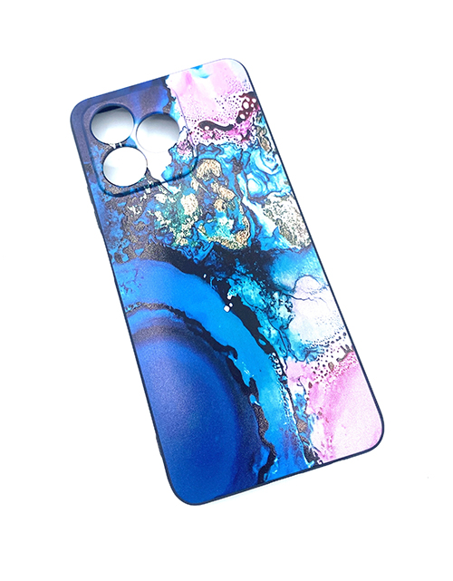 Калъф за Realme C53 – TPU с мраморен дизайн (тюркоазен)