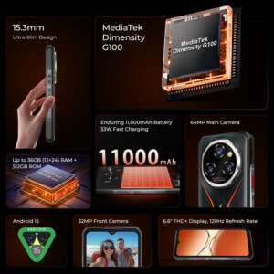 Oukitel WP55 S 6.6" 512GB/12GB 11000mAh Orange