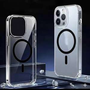 Crystal MagSafe Кейс iPhone 17 Pro Max - Прозрачен/Черен ринг