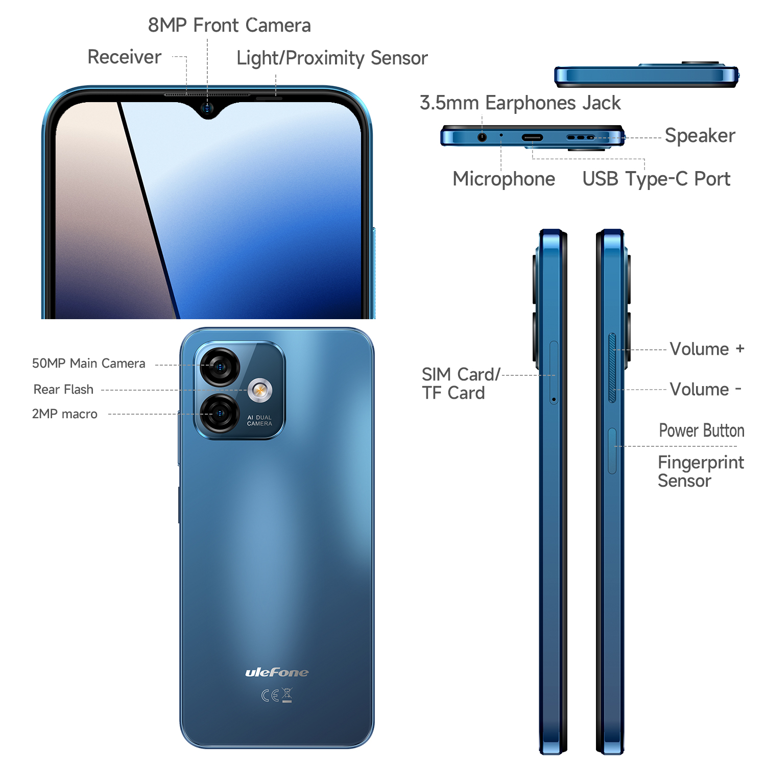 Ulefone Note 16 Pro 512GB 6.52" Dual LTE Blue - Image 7