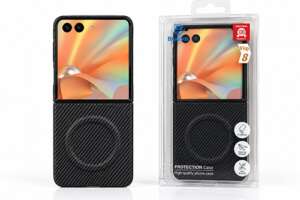 Калъф за Samsung Galaxy Z Flip 8 – Buenos с карбоново покритие и MagSafe (черен)