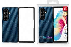 Калъф за Samsung Galaxy Z Fold 8 Ultra – Buenos с карбоново покритие и MagSafe (син)