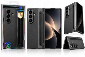Калъф Buenos за Samsung Galaxy Z Fold 8 Ultra с кожени елементи, вграден протектор за екрана, стилус и отделение за стилус - Черен (25-C2) Калъф Buenos за Samsung Galaxy Z Fold 8 Ultra с кожени елементи, вграден протектор за екрана, стилус и отделение за стилус - Черен (25-C2)