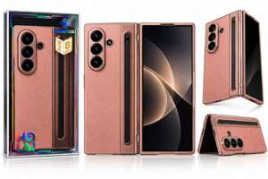 Калъф Buenos за Samsung Galaxy Z Fold 8 Ultra с кожени елементи, вграден протектор за екрана, стилус и отделение за стилус - Розов (25-C2) Калъф Buenos за Samsung Galaxy Z Fold 8 Ultra с кожени елементи, вграден протектор за екрана, стилус и отделение за стилус - Розов (25-C2)