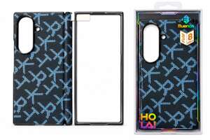 Калъф за Samsung Galaxy Z Fold 8 Ultra – с панта и вградени протектори с букви (син)