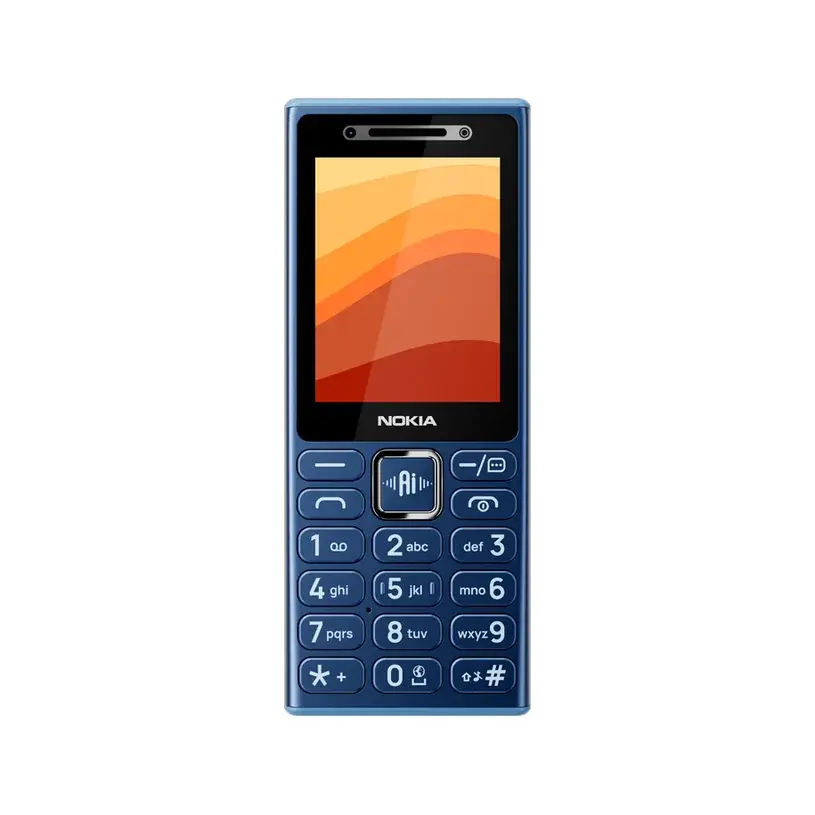 Nokia 210 4G Dark Blue – преден изглед на телефон с клавиатура